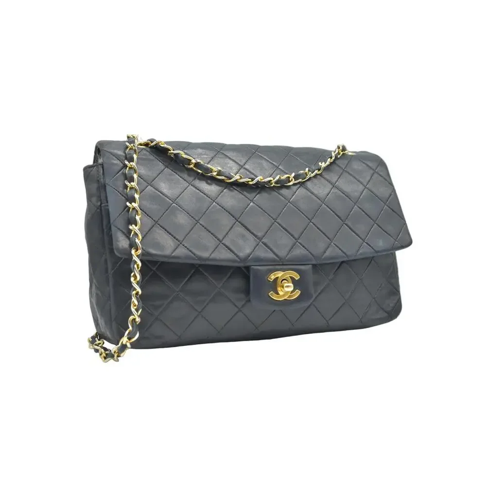 Chanel 1990-1991 Vintage Jumbo Single Flap Bag - 24K Gold